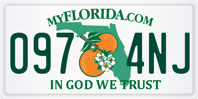 FL license plate 0974NJ