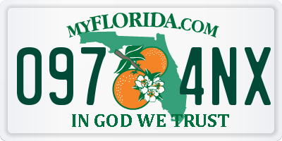 FL license plate 0974NX