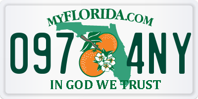 FL license plate 0974NY