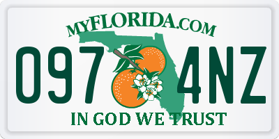 FL license plate 0974NZ