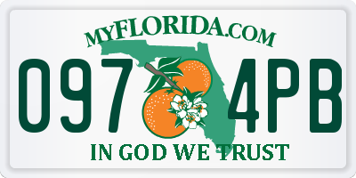 FL license plate 0974PB