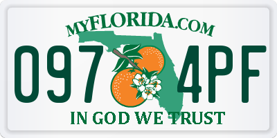 FL license plate 0974PF
