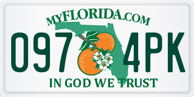 FL license plate 0974PK