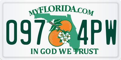 FL license plate 0974PW