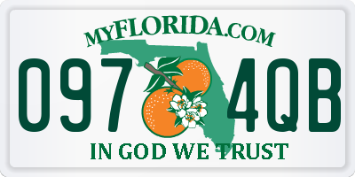 FL license plate 0974QB