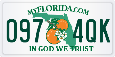 FL license plate 0974QK