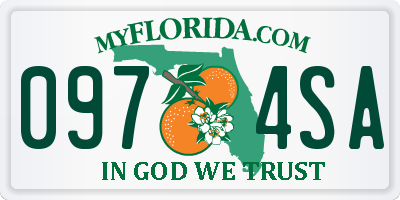 FL license plate 0974SA
