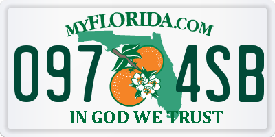 FL license plate 0974SB