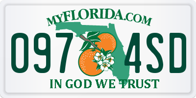 FL license plate 0974SD