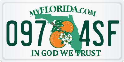 FL license plate 0974SF