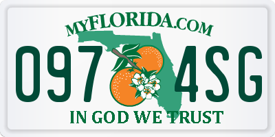 FL license plate 0974SG