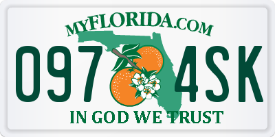 FL license plate 0974SK