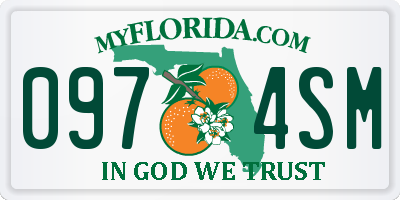 FL license plate 0974SM