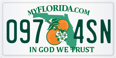 FL license plate 0974SN