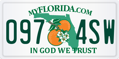 FL license plate 0974SW