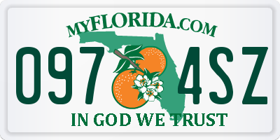 FL license plate 0974SZ