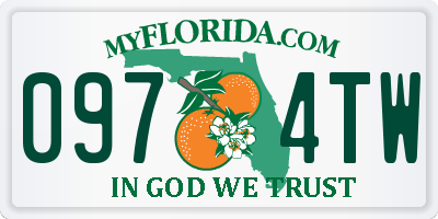 FL license plate 0974TW