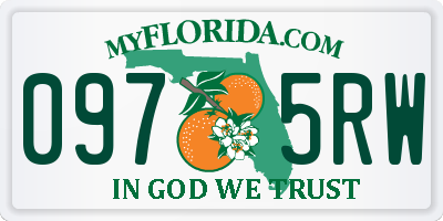 FL license plate 0975RW