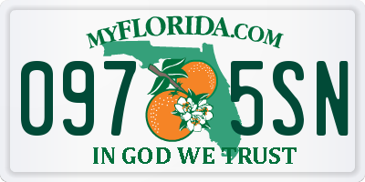 FL license plate 0975SN