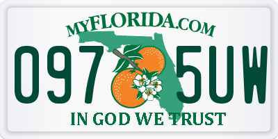 FL license plate 0975UW