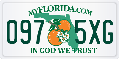 FL license plate 0975XG
