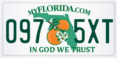 FL license plate 0975XT