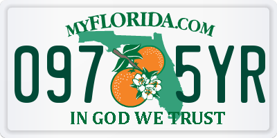 FL license plate 0975YR