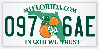 FL license plate 0976AE