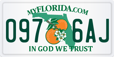 FL license plate 0976AJ