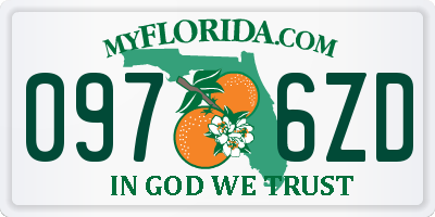 FL license plate 0976ZD