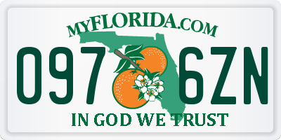 FL license plate 0976ZN
