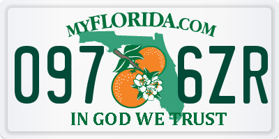 FL license plate 0976ZR