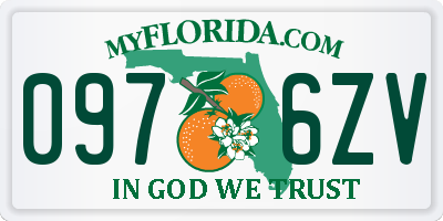FL license plate 0976ZV
