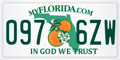 FL license plate 0976ZW