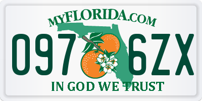 FL license plate 0976ZX