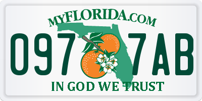 FL license plate 0977AB