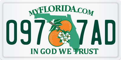 FL license plate 0977AD