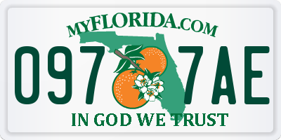 FL license plate 0977AE