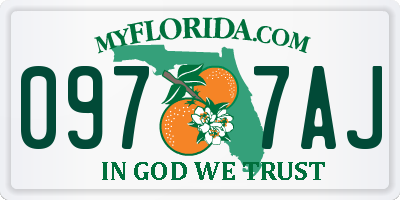 FL license plate 0977AJ