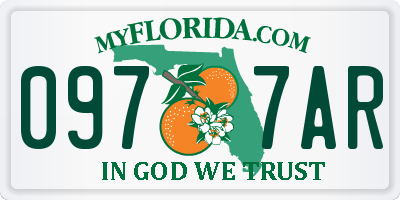 FL license plate 0977AR