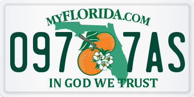 FL license plate 0977AS