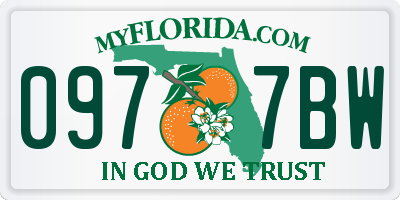 FL license plate 0977BW