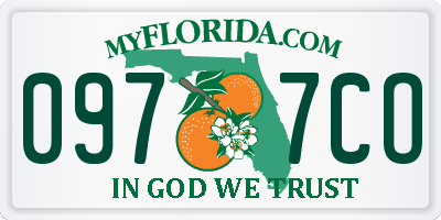 FL license plate 0977CO