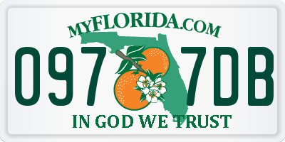 FL license plate 0977DB