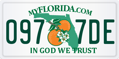 FL license plate 0977DE