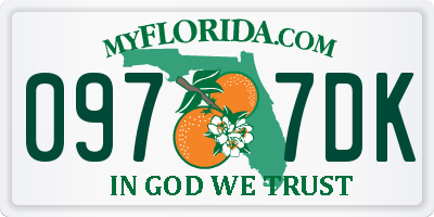 FL license plate 0977DK