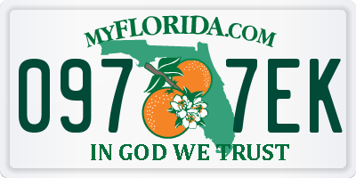 FL license plate 0977EK