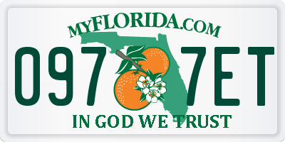 FL license plate 0977ET