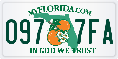 FL license plate 0977FA