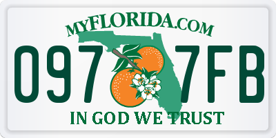 FL license plate 0977FB